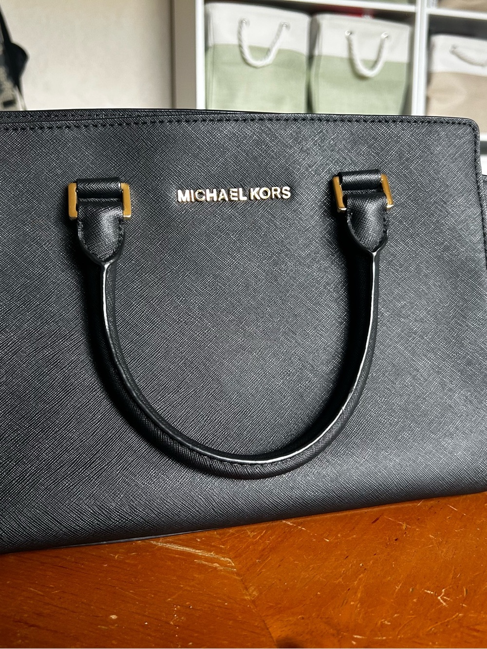 Michael Kors Black Leather with Gold Hardware bag